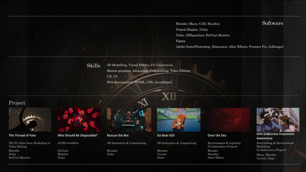 VFX portfolio PDF preview