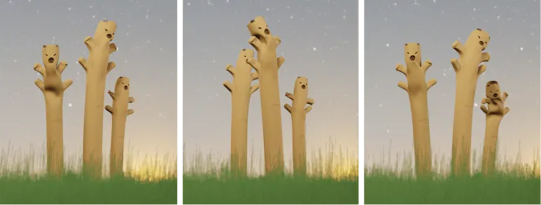 Capybara dancing animation scene