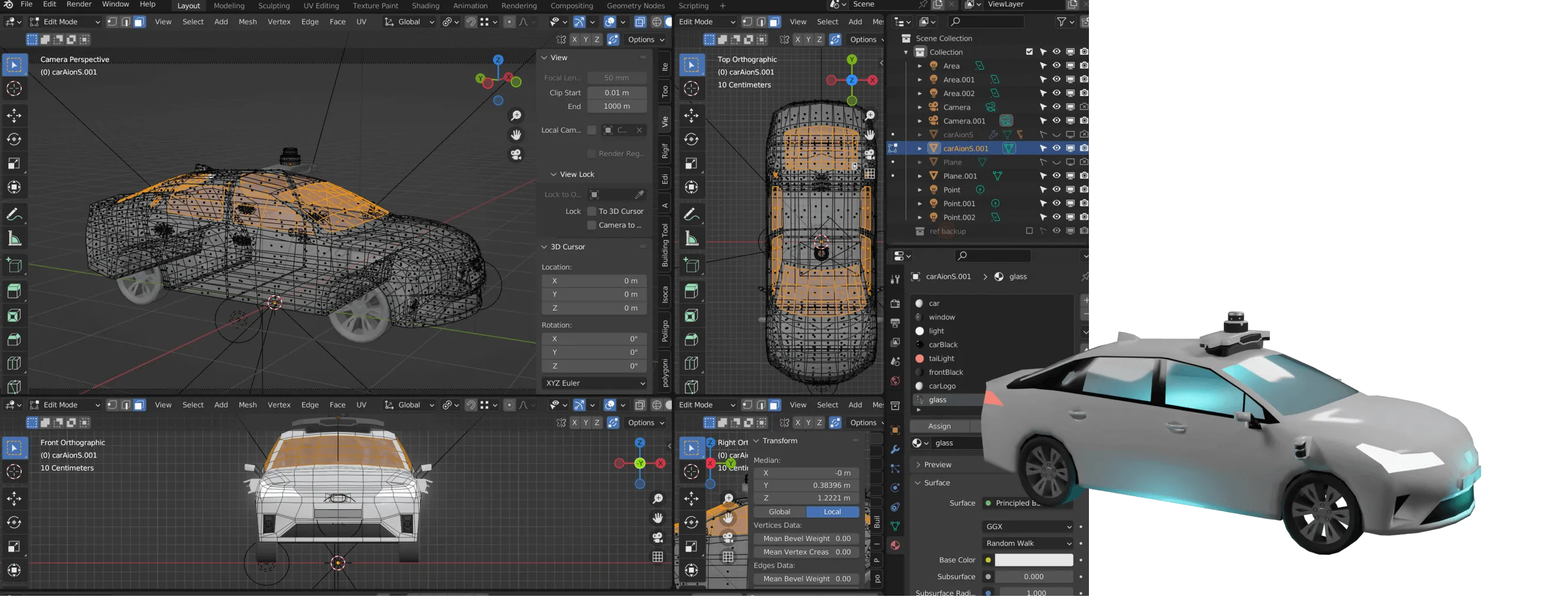 Autonomous vehicle 3D model