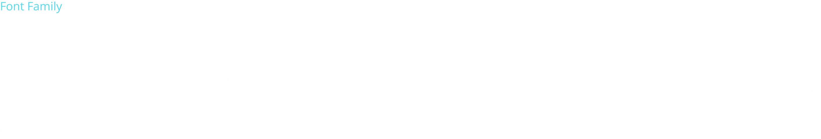 Font family selection