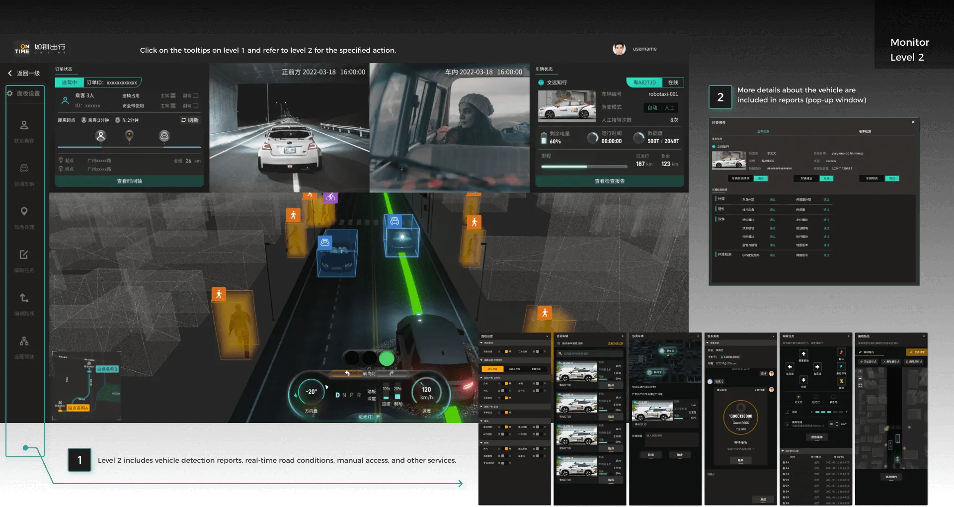 Autonomous vehicle monitoring map level 2