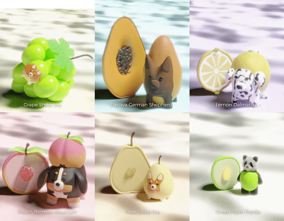 3D Fruity Dogs